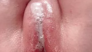 Homemade massage ended with orgasm and cum on pussy