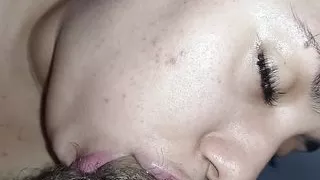 Hard cock in the face of the bitch, that's what she deserves, a hard cock for her to swallow it all