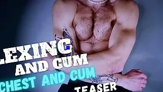 FLEXING AND CUM Chest and cum - MIKA AYDEN