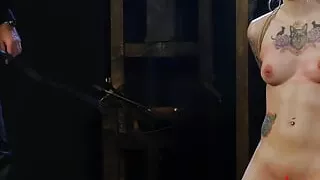 Amazing Blondie is Crying When Whipped on Chest