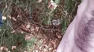 Walking in my pants in the forest, then taking my pants off and to walk naked and then masturbate - naked walker