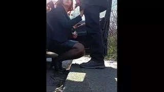 Strange woman injected full of sperm