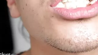 Delicious sausage in my mouth