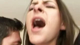 Massive Toys Stretch the Brunette Enough to Have Two Cocks Creampie Her Bum and Pussy