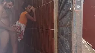 I my stepdaughter in the bathroom.