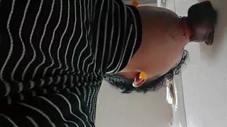 Femboi Deep throat's big black 7 inch dildo