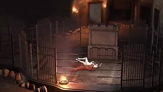 Man-bull fucks a teen hard in the battle arena