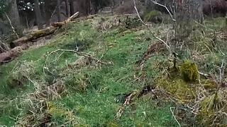 Playing in the woods