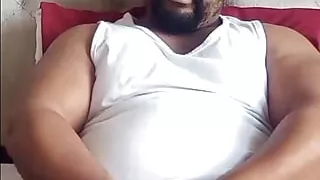 BBC Daddy Strokes and Cums on Live Show