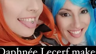 Lety Howl and Daphnee Lecerf Lesbian Pussy Licking Anal Fuck with Strapon Ending on a JOI with Countdown