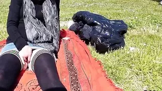 208 Pussy Flash - Stepmom Caught by Stepson at A Park Masturbating in Front of Everyone - Misscreamy