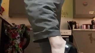 Walking in black patent heels (3)