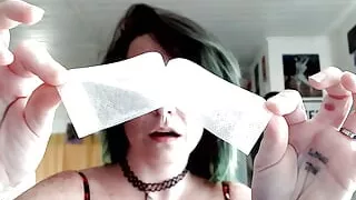 Hairy camgirl armpit waxing ASMR