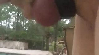 Patio Masturbation With Rubber Tire Penis Ring