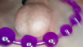 Anal toy and jerk off