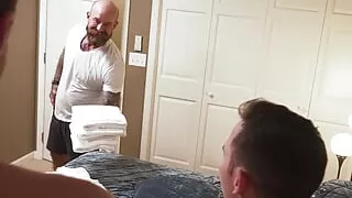 GayCest Stepdad Jack Dixon barebacks stepson and his friend
