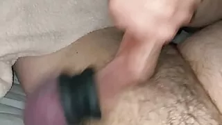 Bouncing balls while wanking my big hard cock