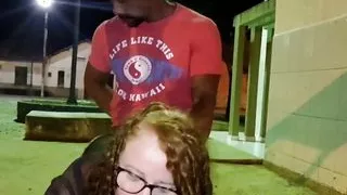 Girls go out naked in public square looking for someone to have sex and find gifted fucker of the night