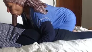 Algerian maid has sex with a big black cock in a suburb of Marseille