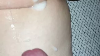 Fuck, finger and cum over that big pale butt
