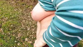 Topless hiking and titslapping