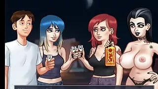 Summertime Saga #133 - Big Titty Goth Black Lipstick Goth Queen Facefucks Big Cock For Throbbing Throatpie