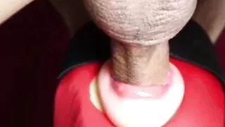 Loaded a big dick into my best friend's mouth, the most realistic toy for a delicious blowjob