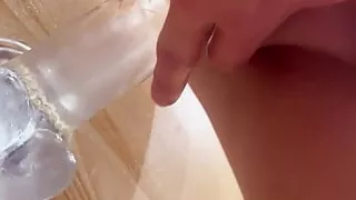 Housewife does it herself in the kitchen