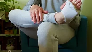 Feet, Socks, Sneakers, Cock