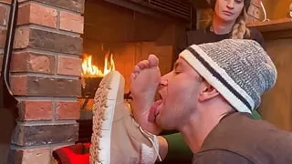 Ski Instructor's Soft Sweaty Perfect Feet Worshipped after being Barefoot in Winter Boots! (HD PREVIEW)