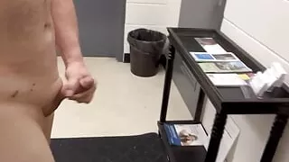 Walking Nude then Cumming in a Public University Office and Student Area