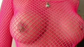 The fake tits on this anal slut bounce around as the guys ram her hard