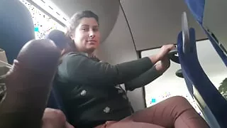 Voyeur seduces Milf to Suck&Jerk his Dick in Bus