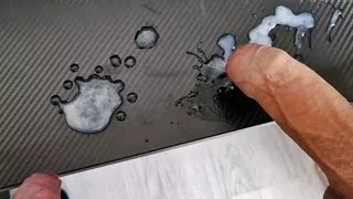 Two foreskin in cum!Hot powerful cocks with thick cum, pools of cum!
