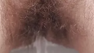 Hairy pussy pee