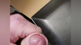 Stroking and cum with my short thick cock