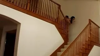 Twiggy brunette can handle not one but two cocks with her pussy and anus