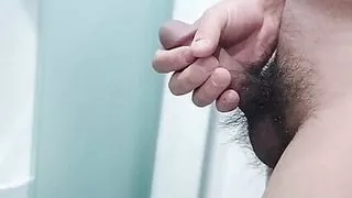 Korean masturbating undressed in a public toilet