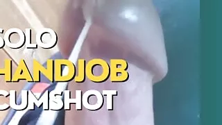 Solo handjob masturbation with cum