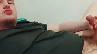 Young boy edges out a juicy load