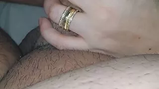 Step son dick in erection get a handjob from step mom