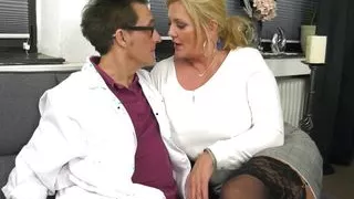 Horny wife milf with big tits used at gynecologist