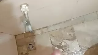 A Quick Pop in the Bathroom at my Female Friend's House (I didn't wash my cum off the floor and she used the bathroom right after me!) ????
