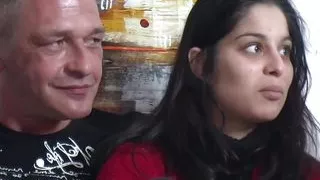 German innocent student with kinky couple for afternoon