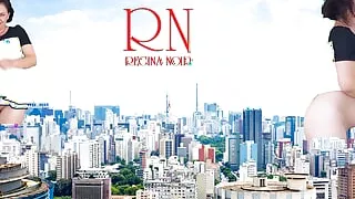 Wow! A giant lady without panties walks around the city. She's as tall as King Kong! Amazing show of a giantess! 1