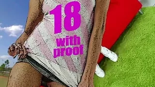 Public flashing gets put to an end once the blonde starts begging for a creampie