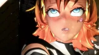 Anime Cow Girl Pounded Hard Against the Cage