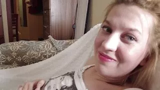 Blonde Chick Blowing a Dick From an Older Fat Guy