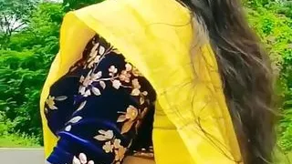 KANNAD village hot girl called her boyfriend and fucked her in the open behind the house amateur Homemade big tits