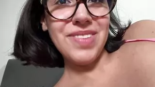 Latina with Eye Glasses Farting and Burping on Webcam